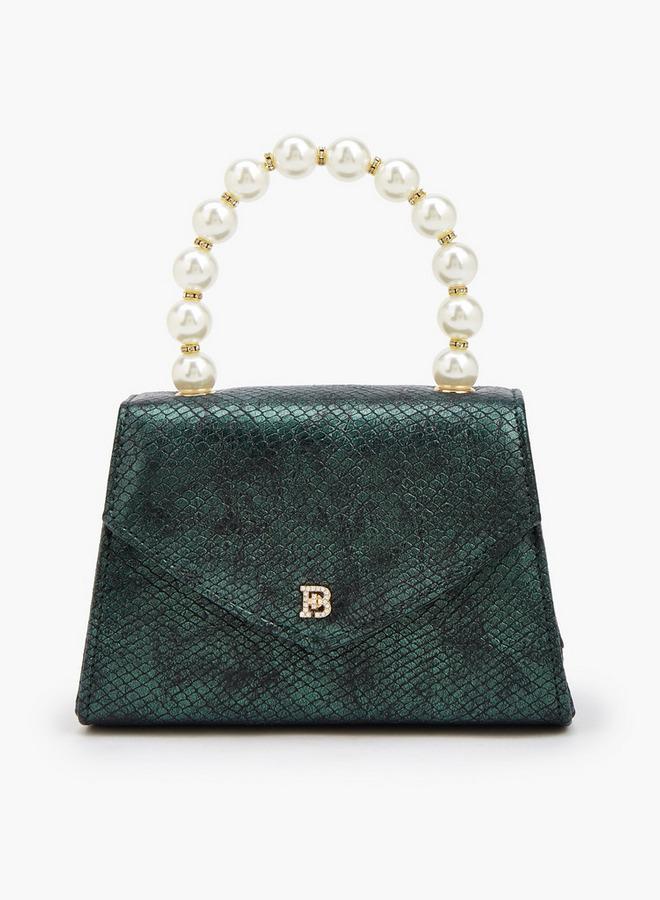 Flora Bella By Shoexpress Pearl Handle  Handbag With Detachable Shoulder Strap Ramadan Collection - Image 1